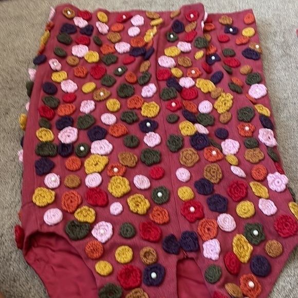 ANTHROPOLOGIE nwt guild kallos flower appliqué shift mini dress Sz 12 SOLD OUT - Picture 5 of 11